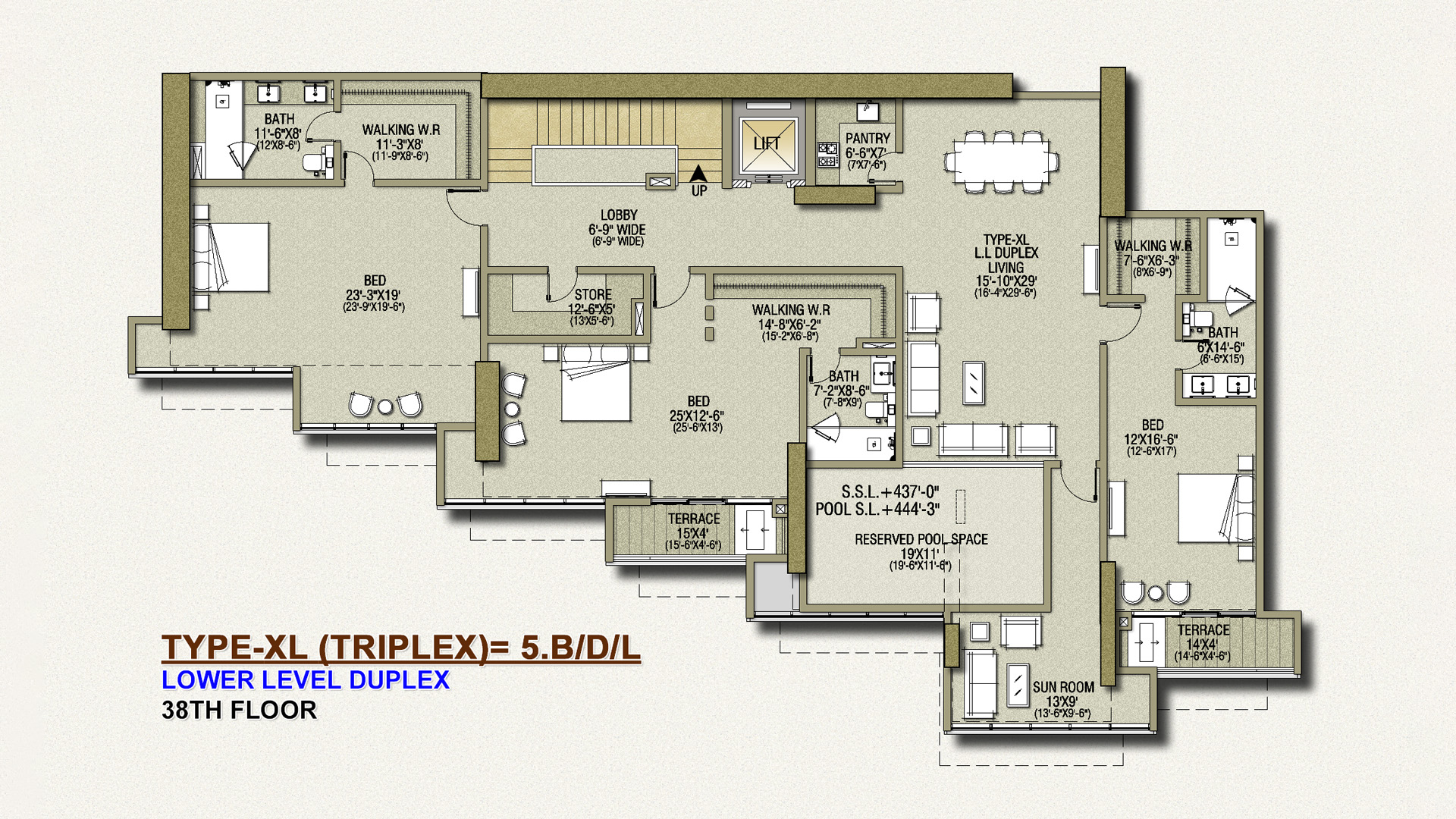 Penthouse - Lower Level Duplex-MR