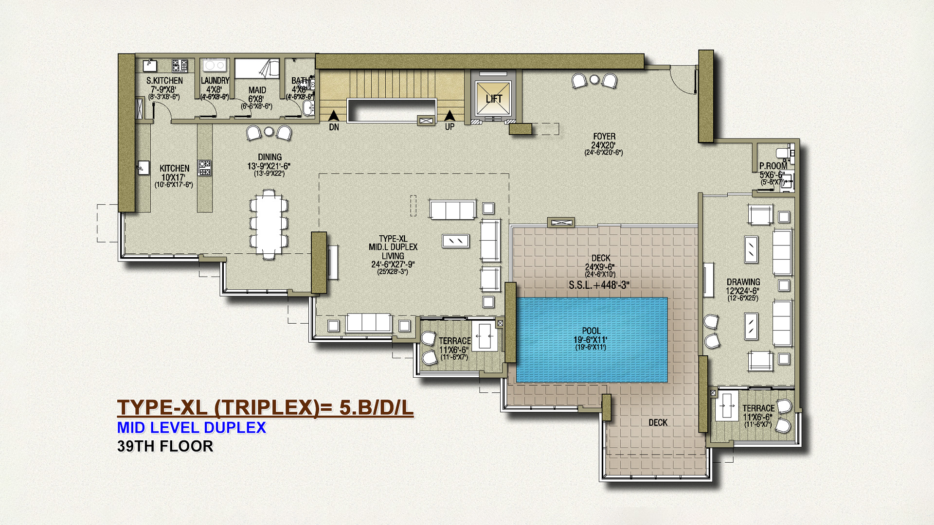 Penthouse - Mid Level Duplex-MR